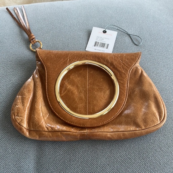 Hobo top grain caramel leather MSRP $158 Lizzie ( minor flaws) clutch/ handbag - Picture 3 of 13
